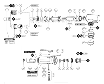 Page A Diagram and Parts List for 05025  Dynabrade Bandfile