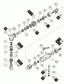 Section 1 Diagram and Parts List for DGR31  Dynabrade Grinder