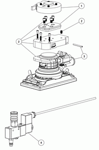 Section 1 Diagram and Parts List for 57814BK  Dynabrade Sander