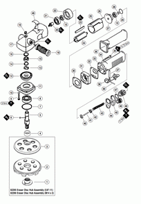 Section 1 Diagram and Parts List for 51510  Dynabrade Sander
