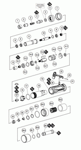 Section 1 Diagram and Parts List for 43505  Dynabrade Grinder