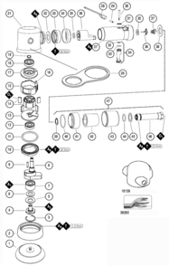 Part Location Diagram of 57113 Dynabrade Sander Rotor & Blade Set