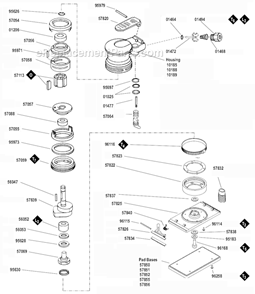 Page A Diagram and Parts List for 10173  Dynabrade Sander Polisher