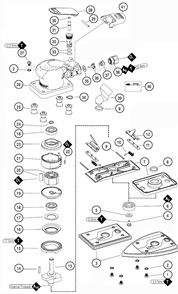 Page A Diagram and Parts List for 10290  Dynabrade Sander Polisher