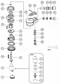Part Location Diagram of 95281 Dynabrade 19mm Wrench
