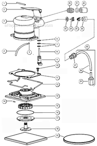 Page A Diagram and Parts List for 10481  Dynabrade Sander Polisher