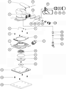 Page A Diagram and Parts List for 10487  Dynabrade Sander Polisher