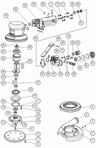 Page A Diagram and Parts List for 10601  Dynabrade Sander Polisher