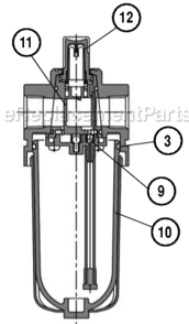 Part Location Diagram of 10644 Dynabrade Pressure Guage