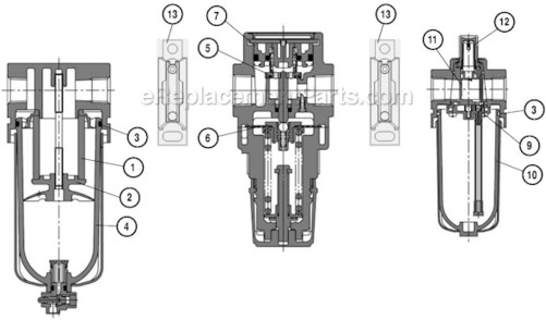 Page A Diagram and Parts List for 10681  Dynabrade Compressor