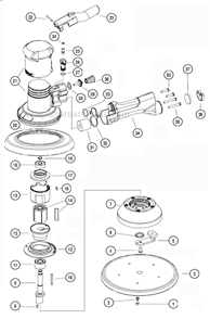 Page A Diagram and Parts List for 10729  Dynabrade Sander Polisher