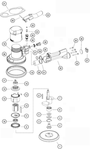 Page A Diagram and Parts List for 10745  Dynabrade Sander Polisher