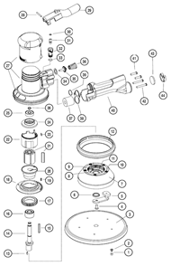 Part Location Diagram of 96283 Dynabrade Motor Repair Kit