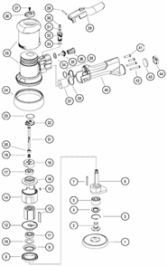 Page A Diagram and Parts List for 10770  Dynabrade Sander Polisher