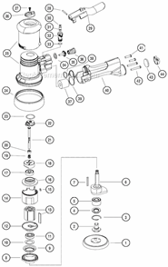 Page A Diagram and Parts List for 10781  Dynabrade Sander Polisher