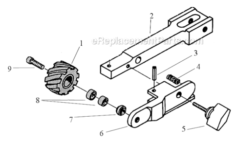 Arm Assembly Diagram and Parts List for 11475  Dynabrade Bandfile