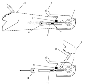 Contact Arm Diagram and Parts List for 11477  Dynabrade Bandfile