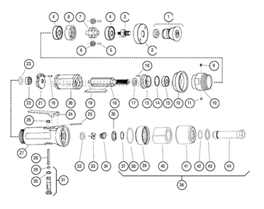 Page A Diagram and Parts List for 13121  Dynabrade Sander Polisher