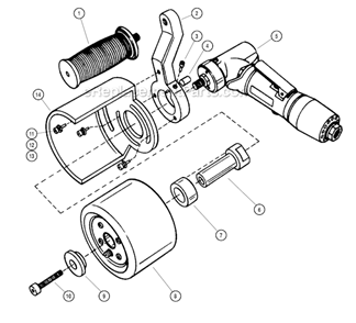 Part Location Diagram of 40029 Dynabrade Motor Lock