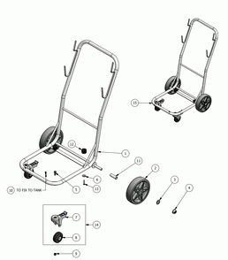 Cart Diagram and Parts List for C-10EX  Dynabrade Dust Collector