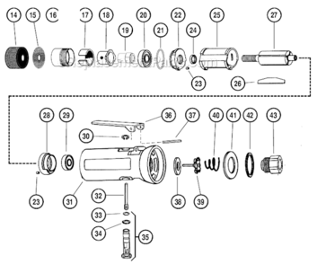 Part Location Diagram of 30420 Dynabrade Housing