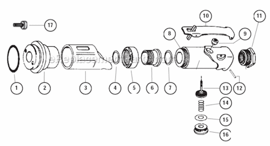 Throttle Valve Diagram and Parts List for 14311  Dynabrade Bandfile