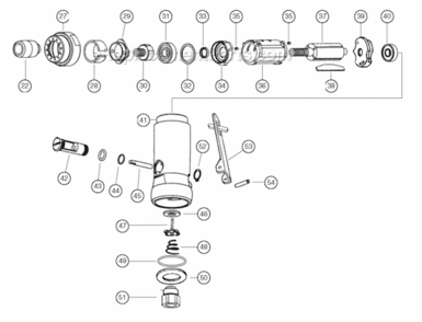 Motor Assembly Diagram and Parts List for 15360  Dynabrade Bandfile