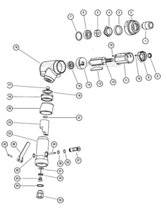 Air Motor Diagram and Parts List for 15420  Dynabrade Bandfile