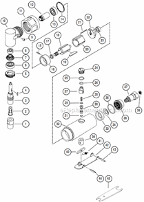Page A Diagram and Parts List for 18011  Dynabrade Grinder