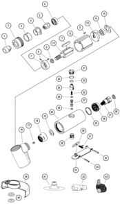 Page B Diagram and Parts List for 18026  Dynabrade Saw