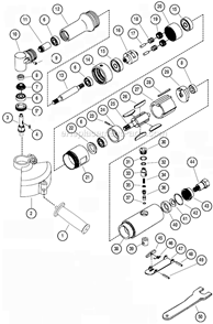 Page A Diagram and Parts List for 18258  Dynabrade Sander Polisher