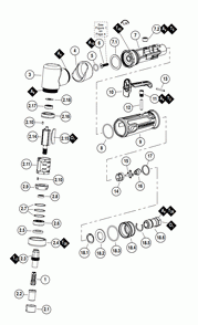 Section 1 Diagram and Parts List for 48336  Dynabrade Grinder