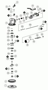 Section 1 Diagram and Parts List for 58600  Dynabrade Sander