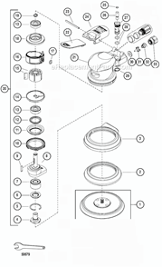 Part Location Diagram of 21157 Dynabrade Housing Assembly