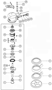 Page A Diagram and Parts List for 21067  Dynabrade Sander Polisher