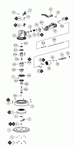 Part Location Diagram of 58642 Dynabrade HANDLE ASSEMBLY