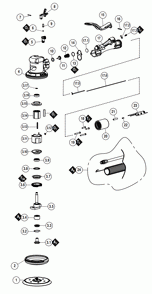 Section 1 Diagram and Parts List for 58652  Dynabrade Sander