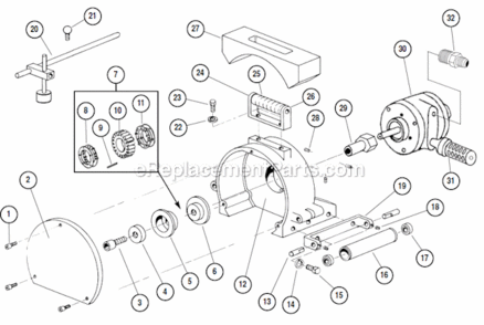 Part Location Diagram of 31006 Dynabrade Bearing