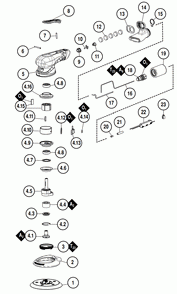 Part Location Diagram of 59380 Dynabrade Extreme Rotor/vane Set