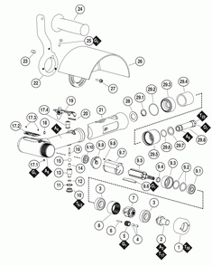 Section 1 Diagram and Parts List for 13402  Dynabrade Sander Polisher