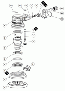Part Location Diagram of 54339 Dynabrade HOOK-FACE PAD