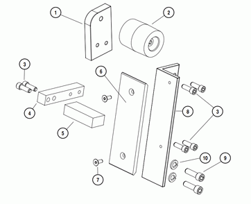 Platen/Work Rest Assembly Diagram and Parts List for 64962  Dynabrade Grinder