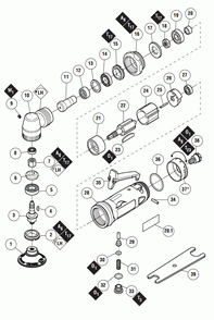 Section 1 Diagram and Parts List for DS32  Dynabrade Sander