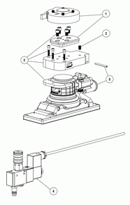 Section 1 Diagram and Parts List for 57404BK  Dynabrade Sander