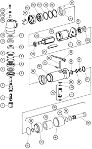 Part Location Diagram of 02031 Dynabrade Housing