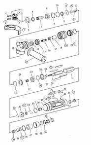 Part Location Diagram of 53696 Dynabrade Flange