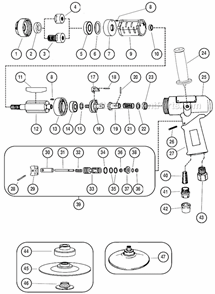Part Location Diagram of 96147 Dynabrade O-Ring