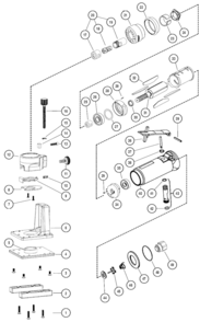 Part Location Diagram of 96529 Dynabrade Motor Tune-Up Kit