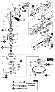 Page A Diagram and Parts List for 51445  Dynabrade Sander Polisher