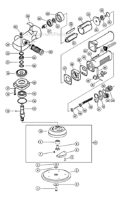 Page A Diagram and Parts List for 51446  Dynabrade Sander Polisher